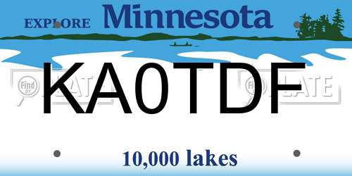 KA0TDF Minnesota License Plate