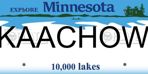 KAACHOW Minnesota License Plate