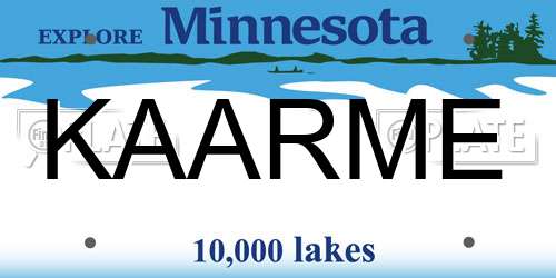 KAARME Minnesota License Plate