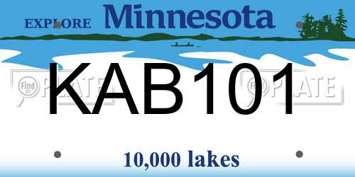 KAB101 Minnesota License Plate