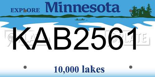 KAB2561 Minnesota License Plate