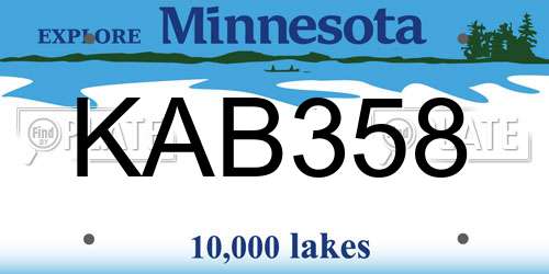 KAB358 Minnesota License Plate