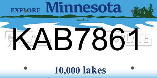 KAB7861 Minnesota License Plate