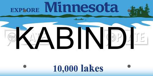KABINDI Minnesota License Plate