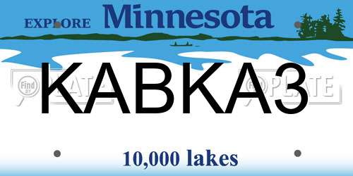 KABKA3 Minnesota License Plate