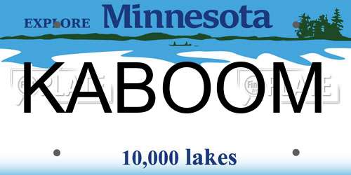 KABOOM Minnesota License Plate