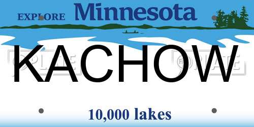 KACHOW Minnesota License Plate