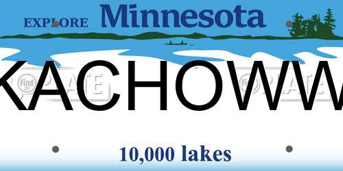 KACHOWW Minnesota License Plate