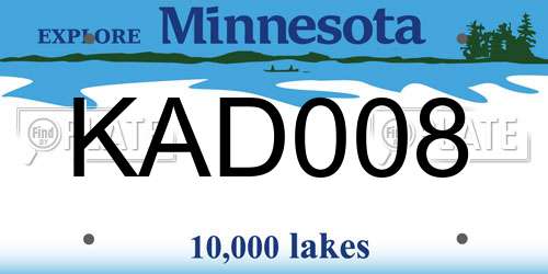 KAD008 Minnesota License Plate