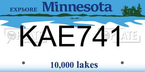 KAE741 Minnesota License Plate
