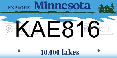 KAE816 Minnesota License Plate