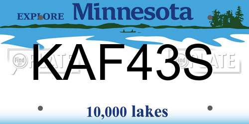 KAF43S Minnesota License Plate