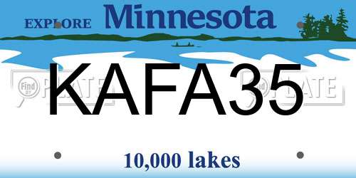 KAFA35 Minnesota License Plate