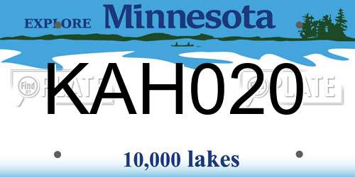 KAH020 Minnesota License Plate