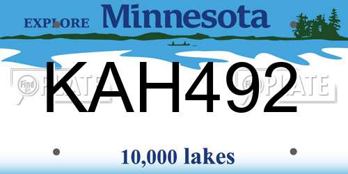 KAH492 Minnesota License Plate