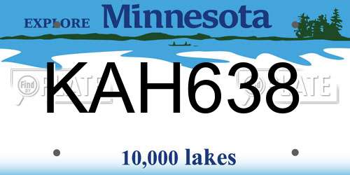 KAH638 Minnesota License Plate