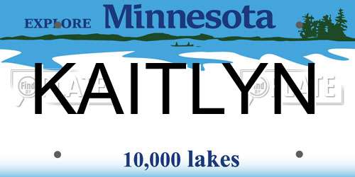 KAITLYN Minnesota License Plate