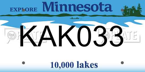 KAK033 Minnesota License Plate
