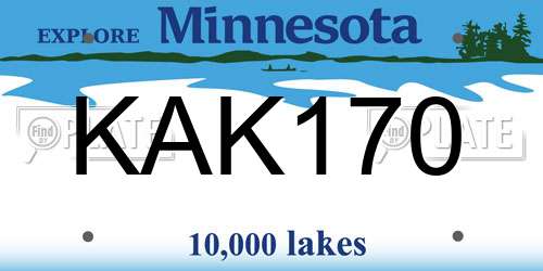 KAK170 Minnesota License Plate