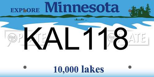 KAL118 Minnesota License Plate