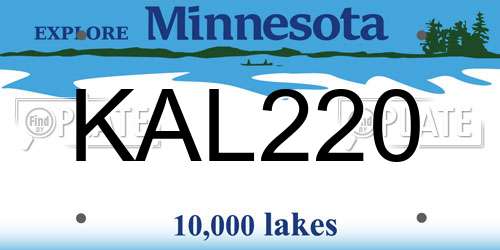 KAL220 Minnesota License Plate