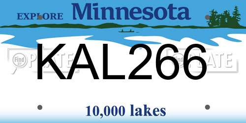 KAL266 Minnesota License Plate