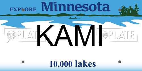 KAMI Minnesota License Plate