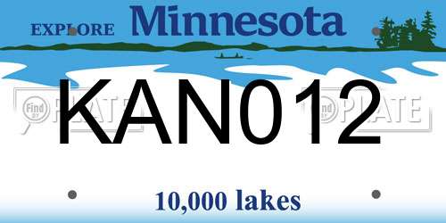 KAN012 Minnesota License Plate