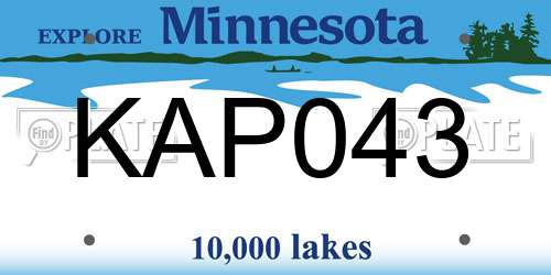 KAP043 Minnesota License Plate