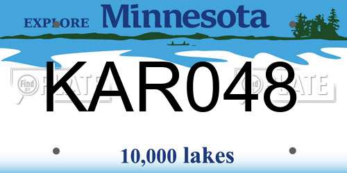 KAR048 Minnesota License Plate