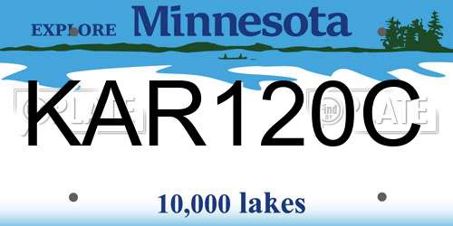 KAR120C Minnesota License Plate