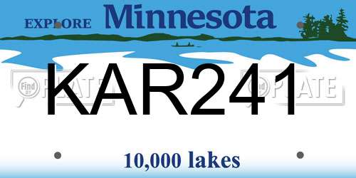 KAR241 Minnesota License Plate