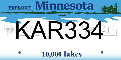 KAR334 Minnesota License Plate