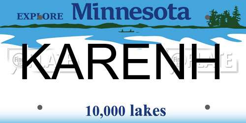 KARENH Minnesota License Plate