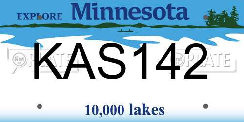 KAS142 Minnesota License Plate