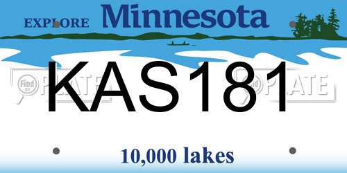 KAS181 Minnesota License Plate