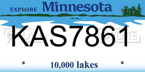 KAS7861 Minnesota License Plate