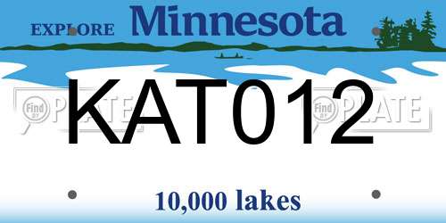 KAT012 Minnesota License Plate