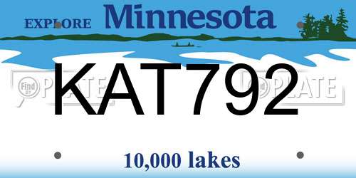 KAT792 Minnesota License Plate