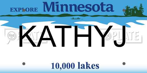 KATHYJ Minnesota License Plate