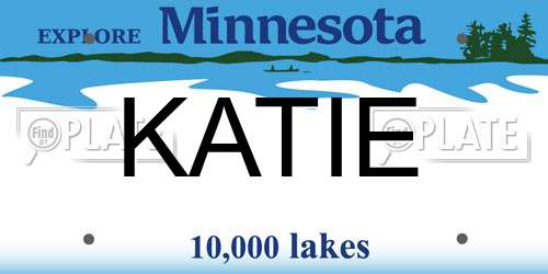 KATIE Minnesota License Plate