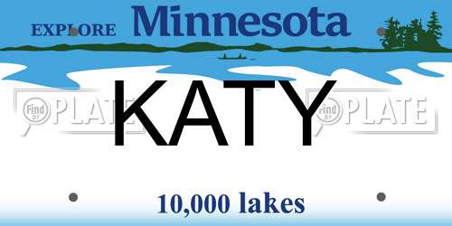 KATY Minnesota License Plate