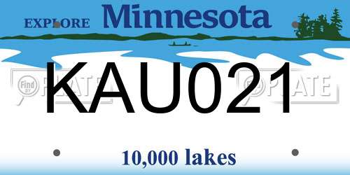 KAU021 Minnesota License Plate