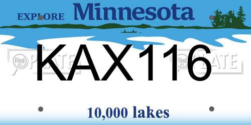 KAX116 Minnesota License Plate