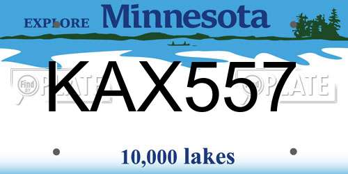 KAX557 Minnesota License Plate