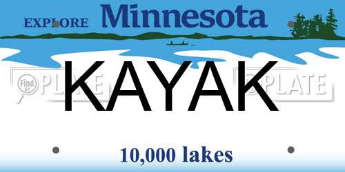 KAYAK Minnesota License Plate