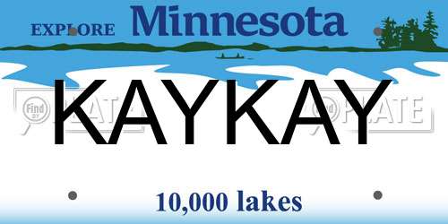 KAYKAY Minnesota License Plate