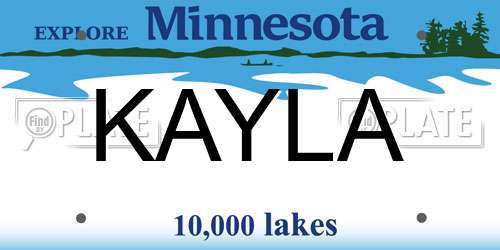 KAYLA Minnesota License Plate