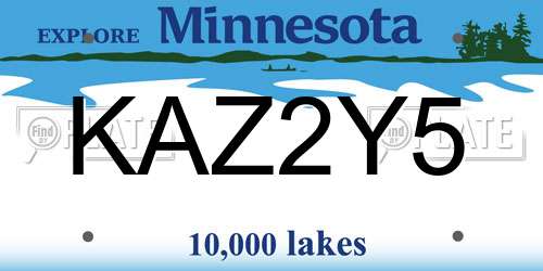 KAZ2Y5 Minnesota License Plate