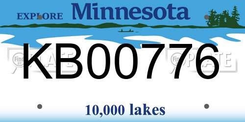 KB00776 Minnesota License Plate